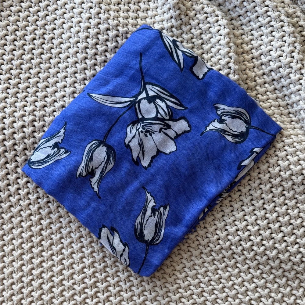 Floral Blue Scarf